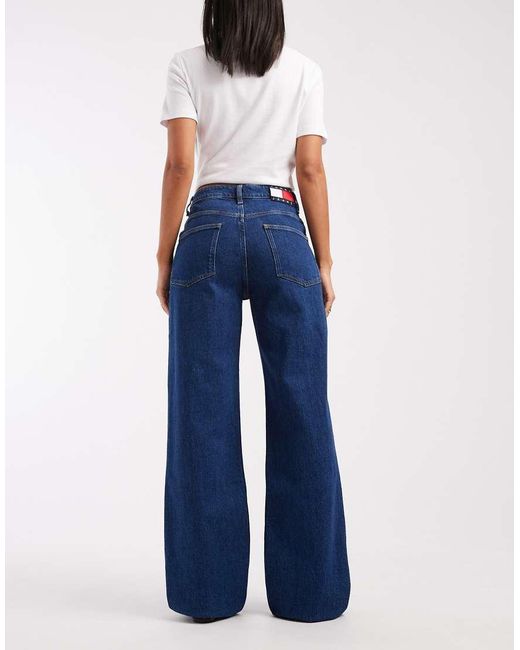 Tommy Hilfiger Blue Mid Rise Mia Relaxed Straight Leg Jeans