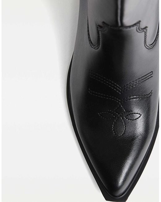 Stradivarius Black – cowboystiefel
