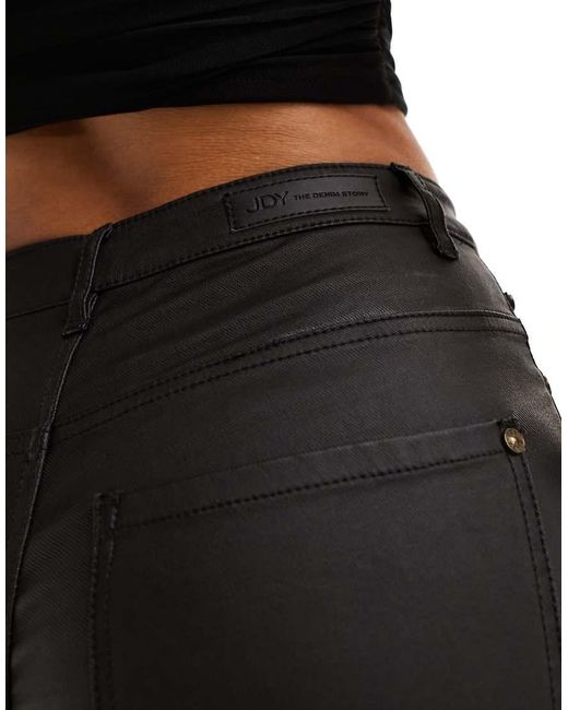 Jdy Black High Waisted Coated Skinny Jeans