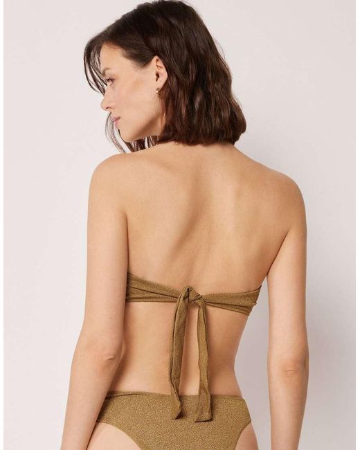 Calzedonia Brown Bandeau Bikini Top Sophisticated Shine