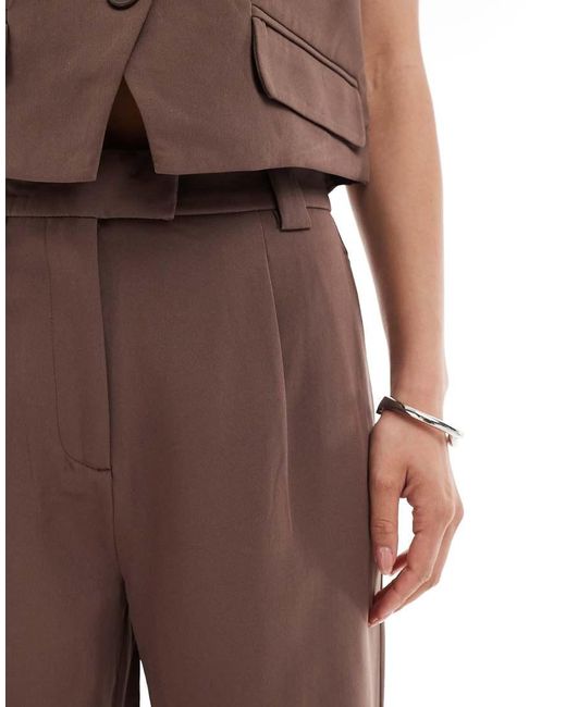 Pieces Elegante Broek Met Meerdere Knoopjes in het Brown