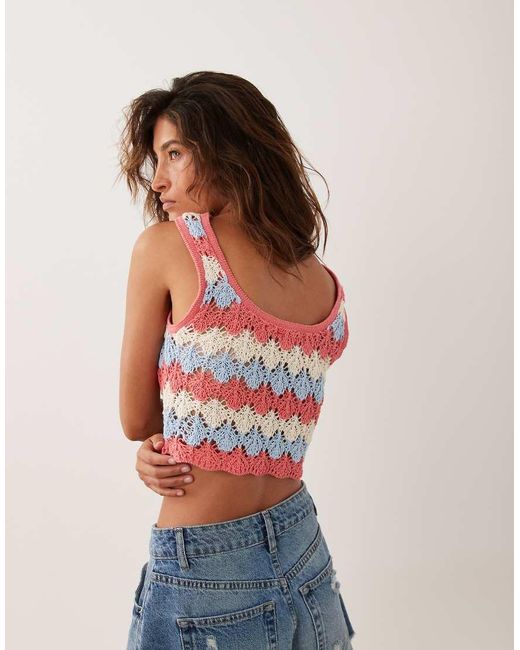 ASOS Multicolor Crochet Knit Bralet Co-Ord