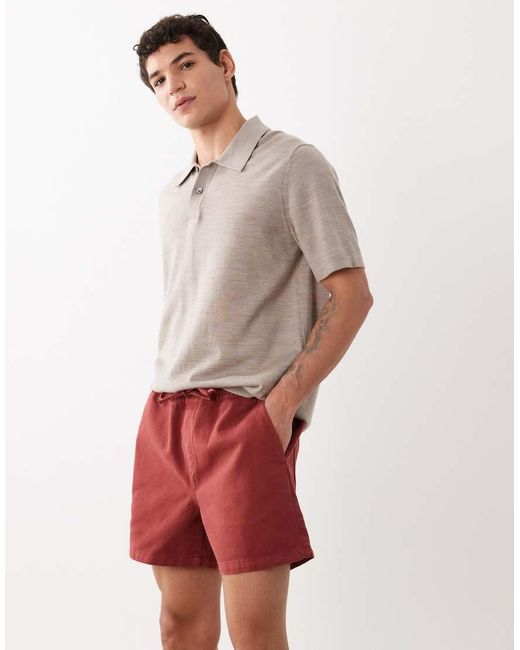 ASOS Red Shorter Length Wide Elasticated Shorts for men