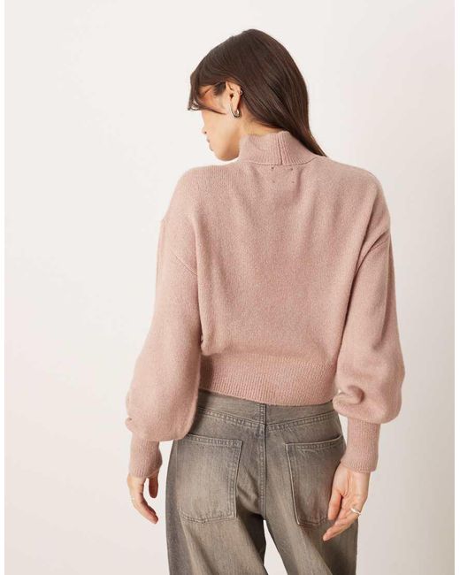 ASOS Brown Funnel Neck Jumper