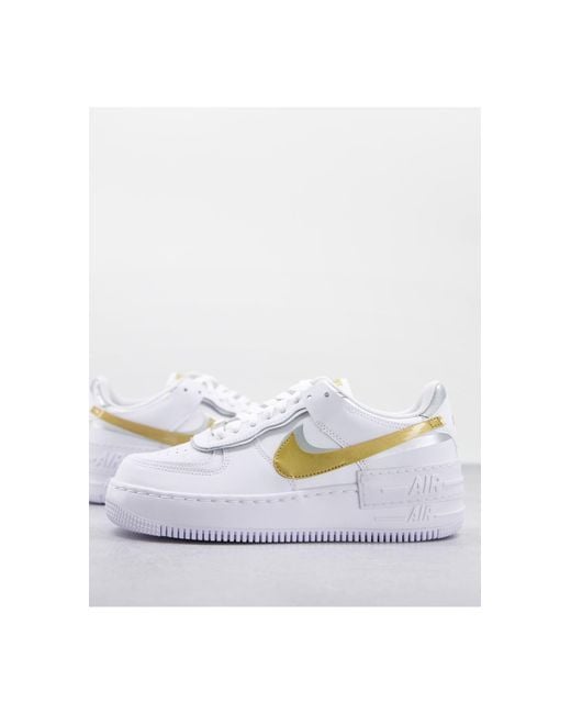 Air force 1 shadow - baskets - , doré et argenté Nike en coloris Blanc |  Lyst