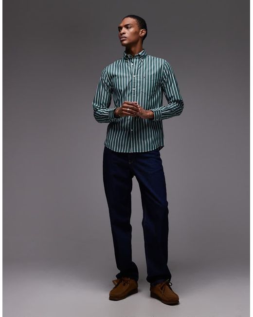 Camisa A Rayas De Popelina De Tommy Hilfiger de hombre de color Blue