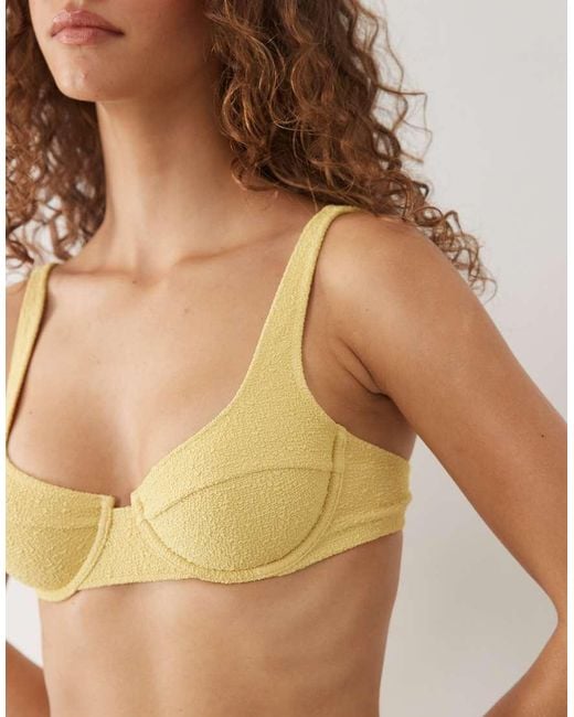 ARKET Natural Wired Crinkle Bikini Top