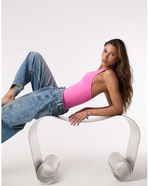 Body Modellante Color Sorbetto Ai Frutti Di Bosco Con Scollo A V di GOOD AMERICAN in Multicolor