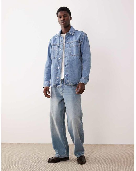 Abercrombie & Fitch Blue Denim Shacket for men