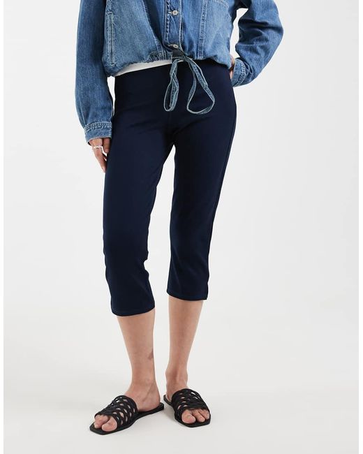 Tommy Hilfiger Blue Logo Waistband Capri leggings