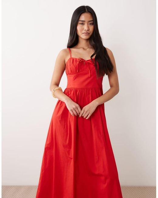Miss Selfridge Red Corset Maxi Dress