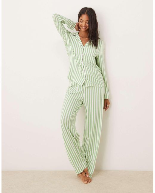 ASOS Green Long Sleeve Super Soft Pyjama Set