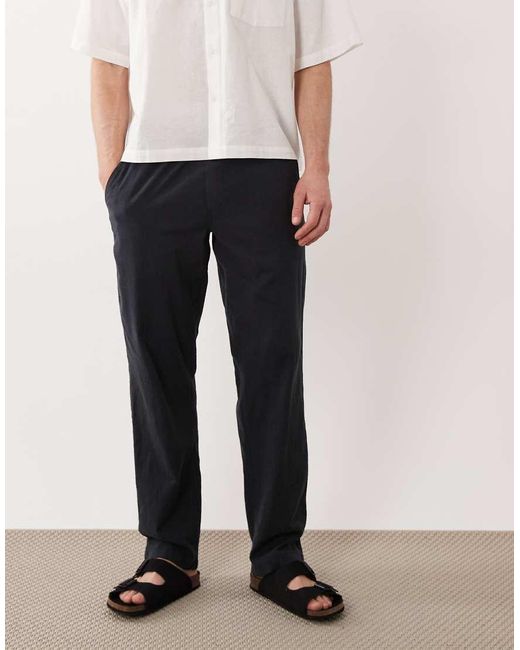 JJ Rebel Blue Drawstring Linen Mix Trouser for men