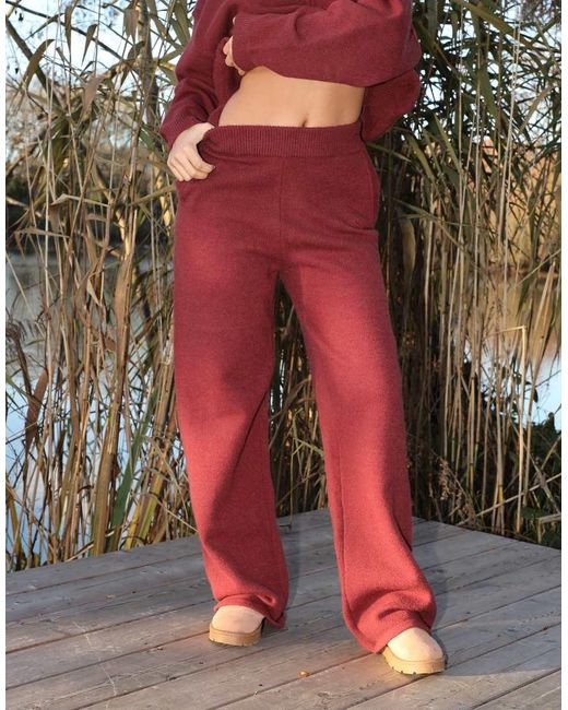 SIMMI Red Harper Knitted Zip Hoodie
