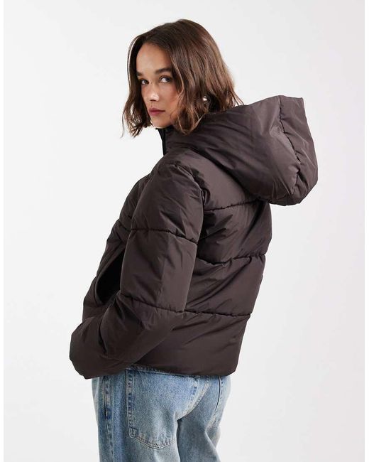 ONLY Black Puffer Jacket With Hood