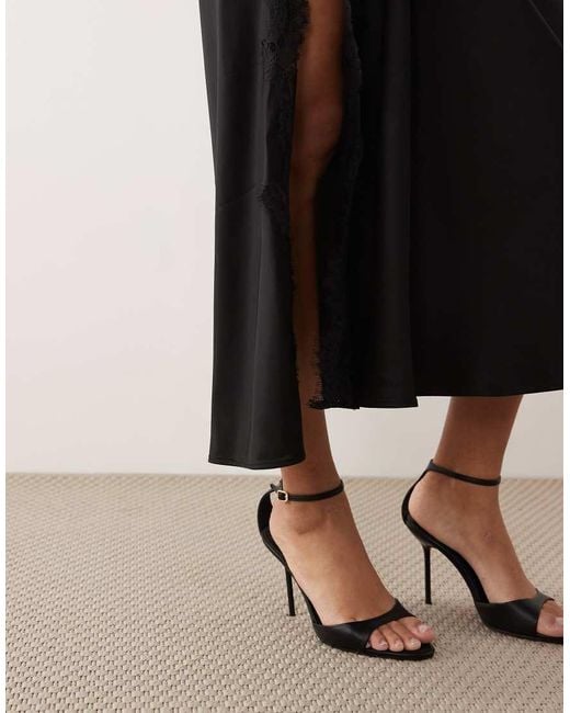 Mango Black High Neck Lace Detailing Sleeveless Maxi Dress