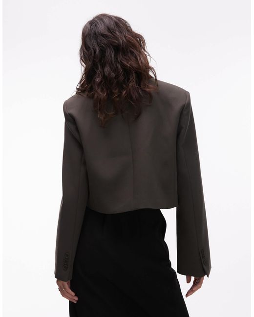ASOS White Cropped Double Breasted Blazer