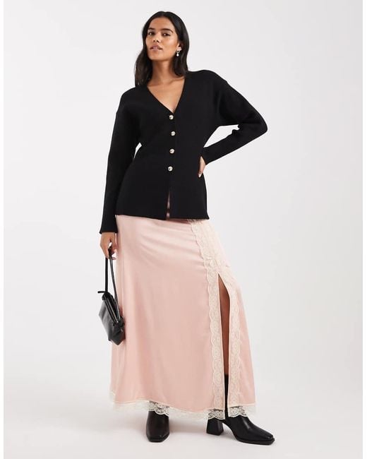 Miss Selfridge Black Knit Waisted Cardigan