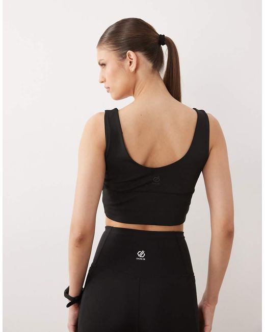 Dare 2b Black Quick-Dry Super-Stretch Refresh Cropped Tank
