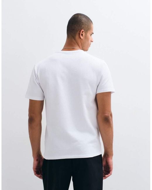 ASOS White Regular Fit T-shirt With Henley Neck for men