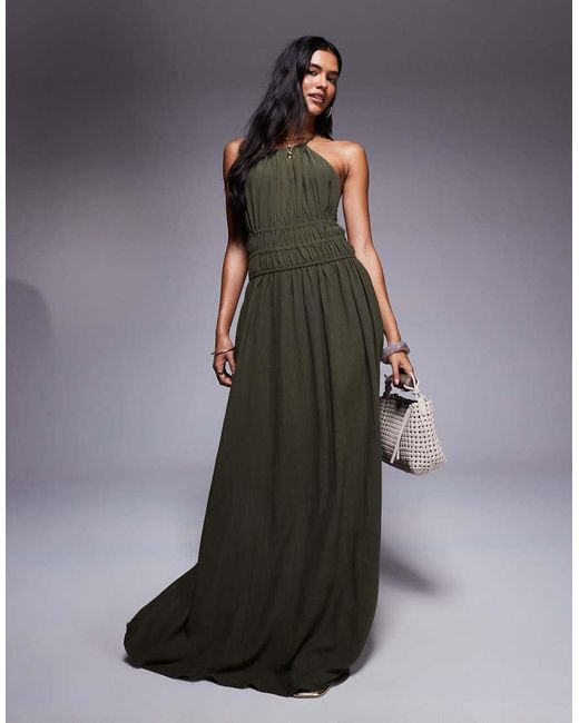 River Island Gray Halterneck Maxi Dress