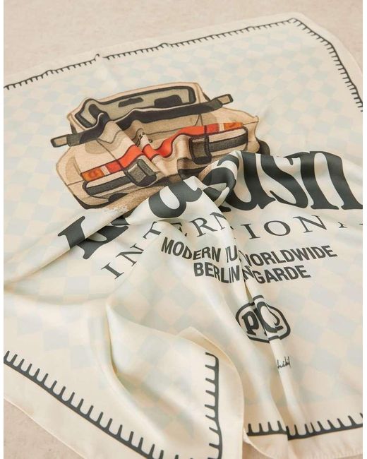 Prohibited Brown Rush Checkered Scarf for men