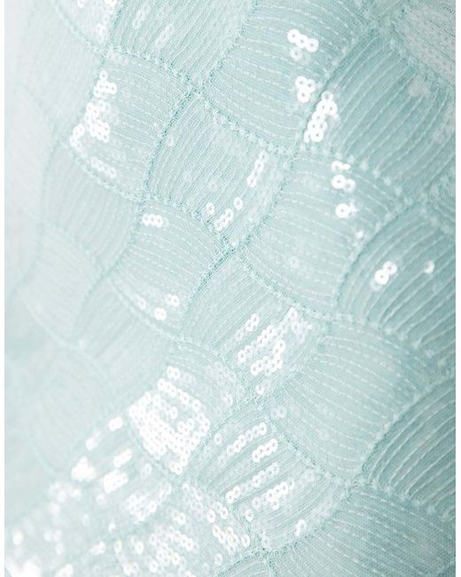 Wanderdoll Blue Rhea Sequin Cami Cup Detail Maxi Dress