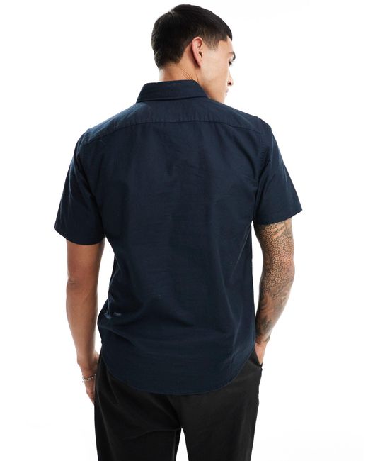 Camicia oxford a maniche corte con logo di Abercrombie & Fitch in Blue da Uomo