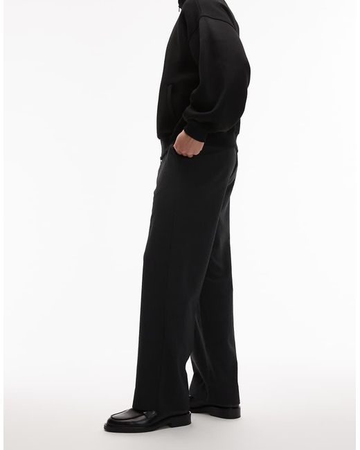 AllSaints Black Toki Relaxed Smart Trouser for men