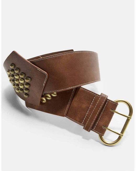 Stradivarius Brede Riem Met Studs in het White