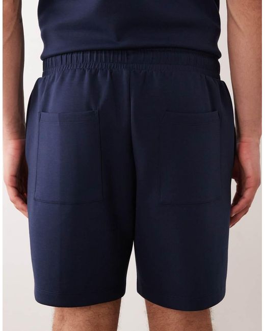 ASOS Blue Oversized Jersey Shorts With Pintucks for men