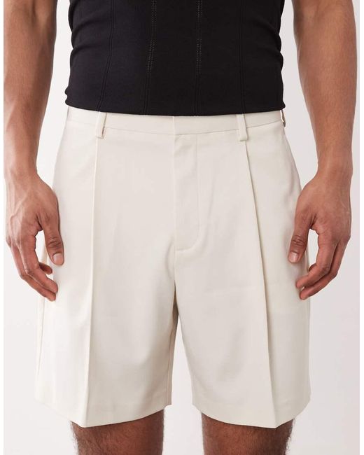 ASOS White Tailored Pleated Wide Short for men