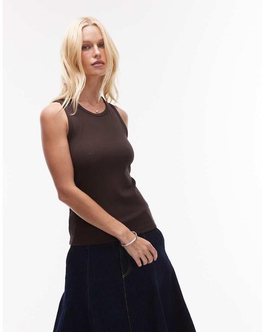& Other Stories Brown Racer Back Singlet Top