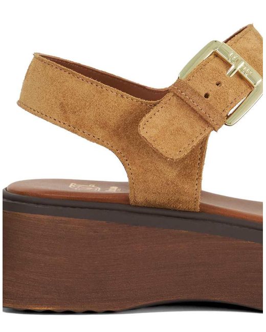 Dune Brown Luno Platform Sandals