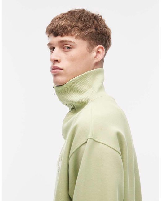 Lacoste Green Diamond Logo Quarter Zip Sweat for men