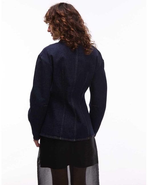 Camisa Vaquera Azul Añil Liso Estructurada Con Cintura Entallada De ARKET de color Blue