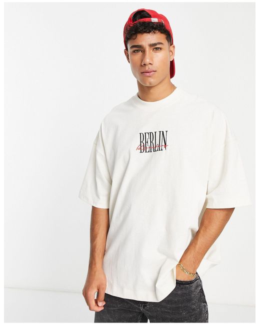 Topman – super-oversize-t-shirt in White für Herren