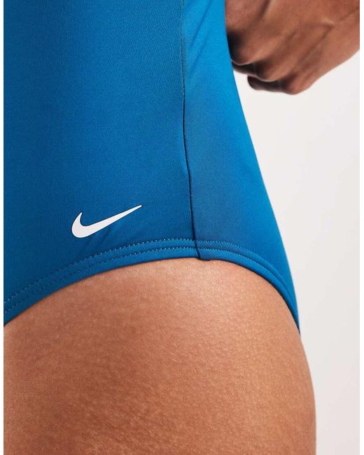 Nike Blue Nike Scoop Neck Swimsuit