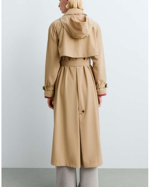 Oysho Brown Extra Lightweight 10k Waterproof Long Jacket