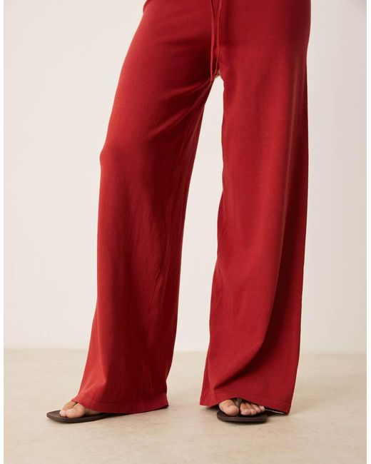 Mango Red Knitted Co-Ord Drawstring Trouser