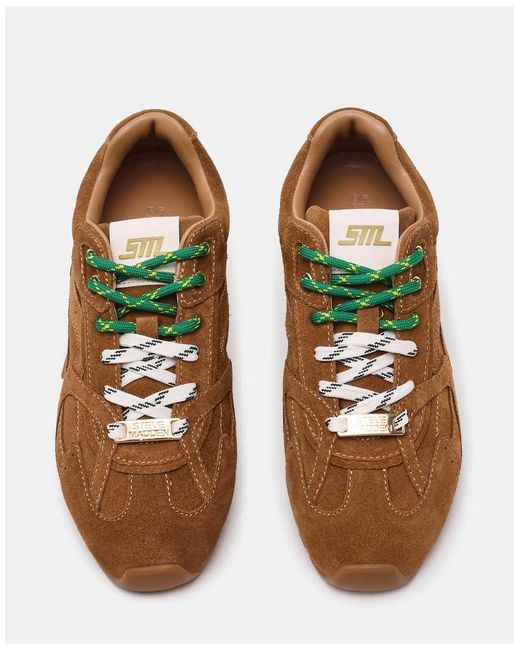 Steve Madden Brown Asiel Trainers With Contrast Laces