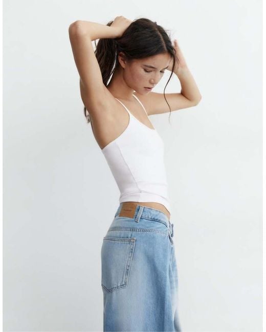 Pull&Bear White Fine-strap Top