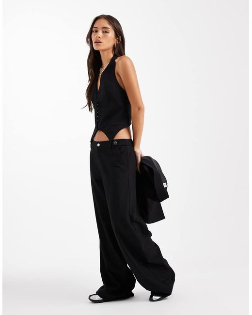 Collusion Black Tailored Fitted Vest Corset