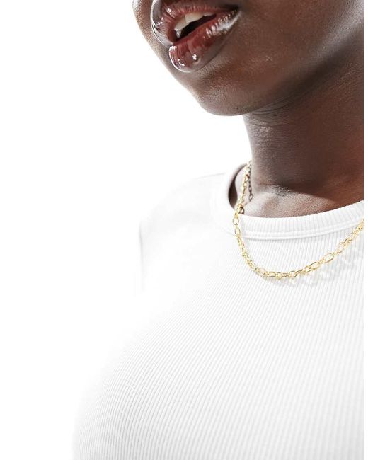 Vero Moda White Fine Rib Long Sleeved Top