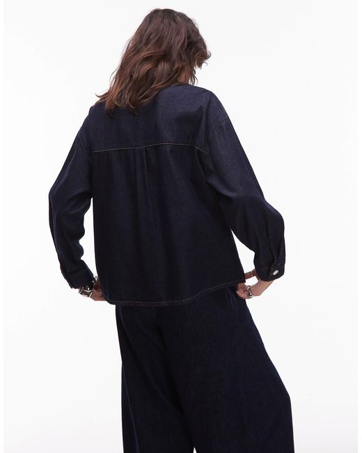 Chemise en jean coupe décontractée avec cravate - indigo ASOS en coloris Blue