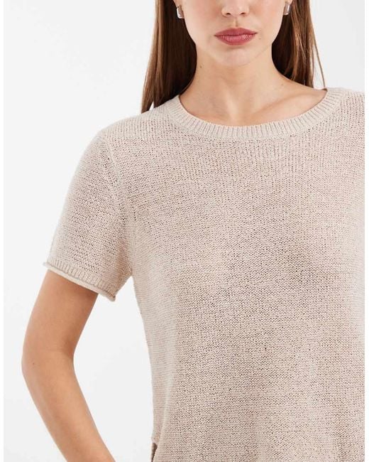ONLY White Lightweight Open Knit T-shirt