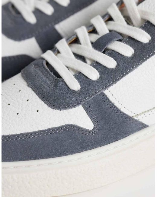 ASOS Blue Panelled Lace Up Trainers With Gum Sole for men