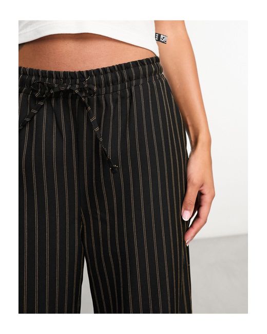 Reclaimed (vintage) Black Pinstipe Pull On Trouser