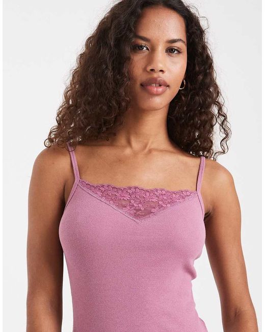 Hollister Purple Lace Detail Cami