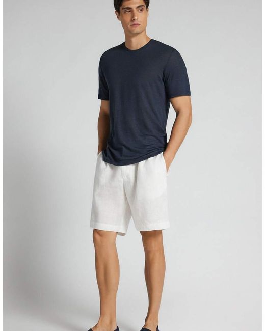 Intimissimi White 100% Linen Shorts for men